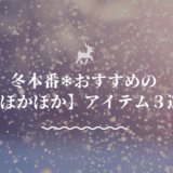 冬本番❄️おすすめの【ぽかぽか】アイテム3選